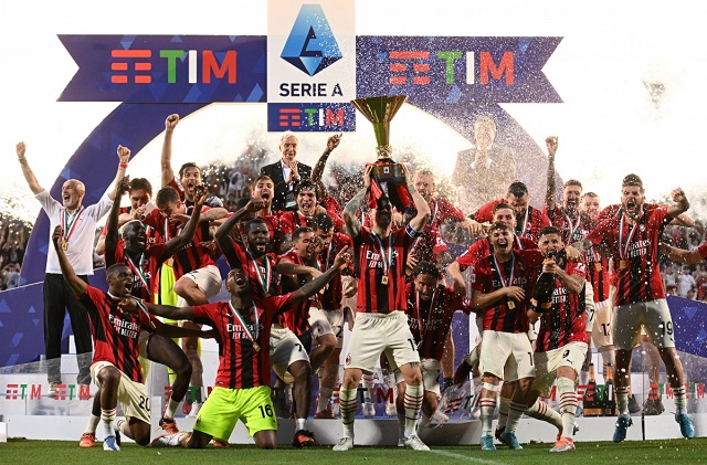Bảng xếp hạng Serie A với nhiều đội bóng lớn giàu thành tích